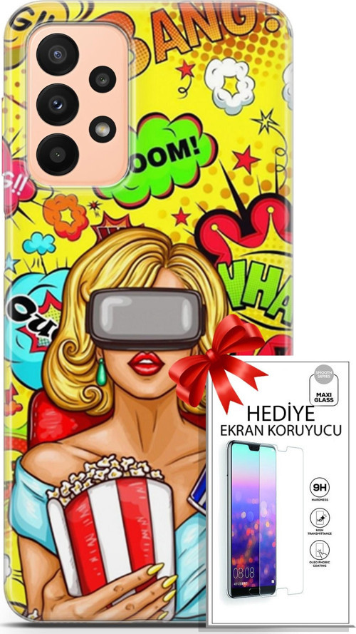Samsung Galaxy A23 4G Kılıf Orijinal Seri Bounce 27 Jody King Lazer Kesim Silikon Ekran Koruyucu
