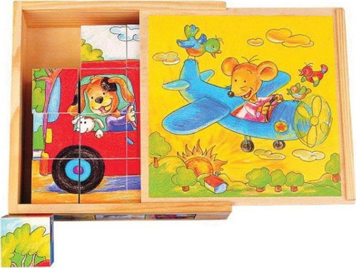 4413P-Cs Chiva, Taşıtlar Ahşap Küp Puzzle