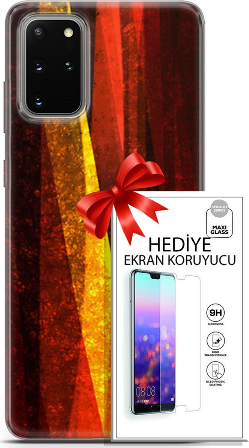 Samsung Galaxy S20 Plus Kılıf Orijinal Seri Nature 17 Sarı Katman Yumuşak Kılıf + Ekran Koruyucu