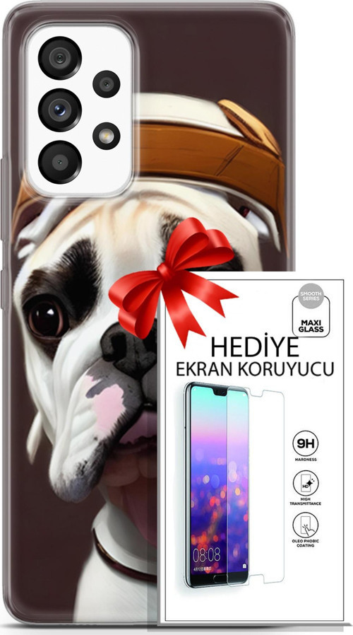 Samsung Galaxy A53 5G Kılıf Orijinal Seri Dogs 26 Mastiff Soft Kapak + Ekran Koruyucu