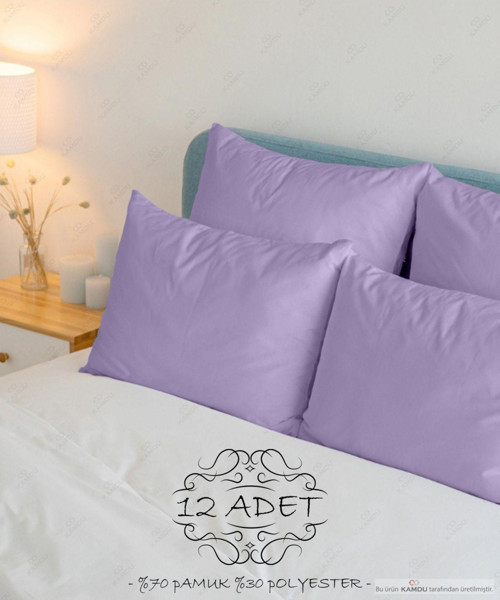 Kamdu 12 Adet 50X70Cm Renkli Kapaklı Lüks Yastık Kılıfı, Pamuklu Yastık Kılıfı, Yastık Şiltesi