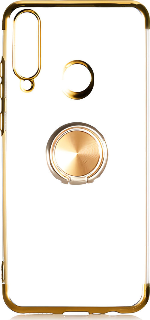 Huawei Y6P Kılıf Gess Kenarları Renkli Yüzük Aparatlı Kılıf