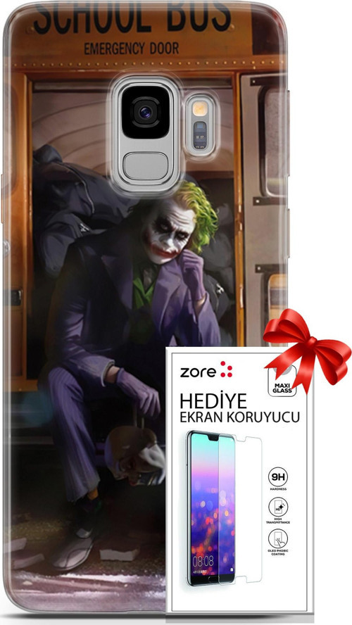 Samsung Galaxy S9 Kılıf Orijinal Seri Supers 05 Joker Poster Koruma Kılıfı + Ekran Koruyucu