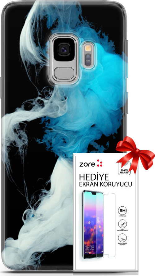 Samsung Galaxy S9 Kılıf Orijinal Seri Supers 06 Soyut Duman Koruyucu Kapak Ekran Koruyucu