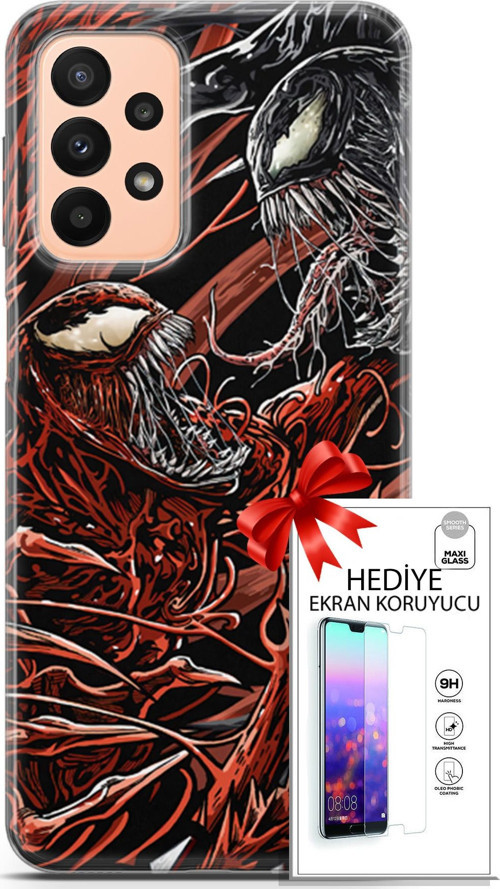 Samsung Galaxy A23 4G Kılıf Orijinal Seri Cardano 21 Stranger Darbe Önleyici Kapak + Ön Ekran Koruyucu