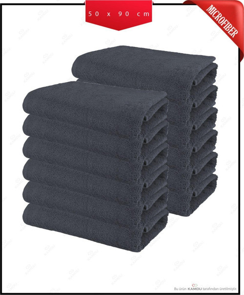 12 Adet Mikrofiber Kuaför Berber El Yüz Spor Havlusu Saç Boyası Tutmayan 50 X90 Cm