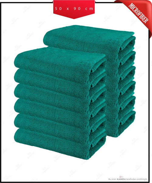 12 Adet Mikrofiber Kuaför Berber El Yüz Spor Havlusu Saç Boyası Tutmayan 50 X90 Cm