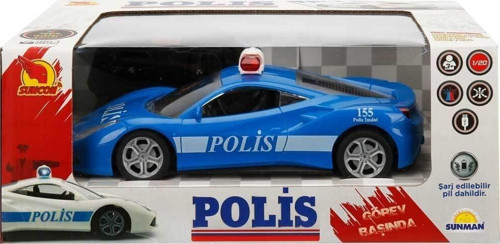 20355 1:20 Uzaktan Kumandalı Polis Arabası 20 Cm