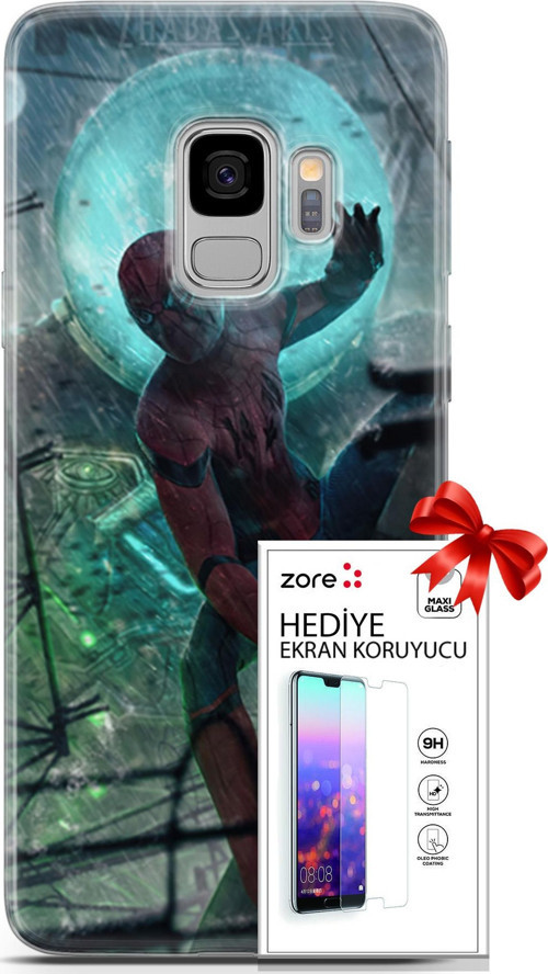 Samsung Galaxy S9 Kılıf Orijinal Seri Supers 19 Marvel Movie Tam Koruma Kılıf + Ekran Koruyucu