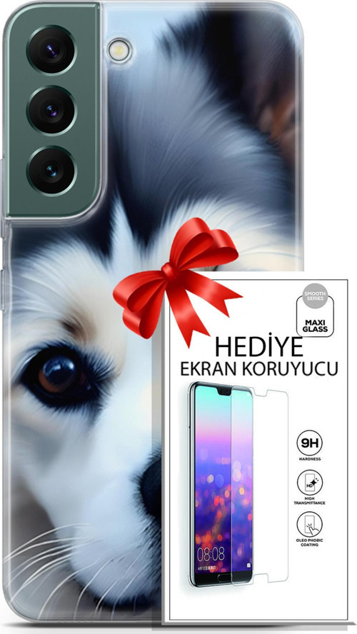 Samsung Galaxy S22 Kılıf Orijinal Seri Dogs 12 Shiba Tasarım Kılıf + Ekran Koruyucu