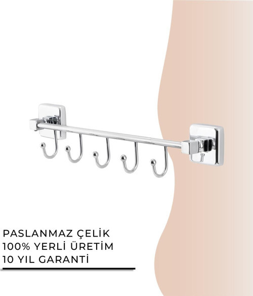 İGK YAPI - Çelik Banyo Kumru Beşli Askılık (KU10-058)