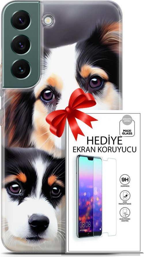 Samsung Galaxy S22 Kılıf Orijinal Seri Dogs 22 Bernese Dağ Köpeği Kap + Ekran Koruyucu