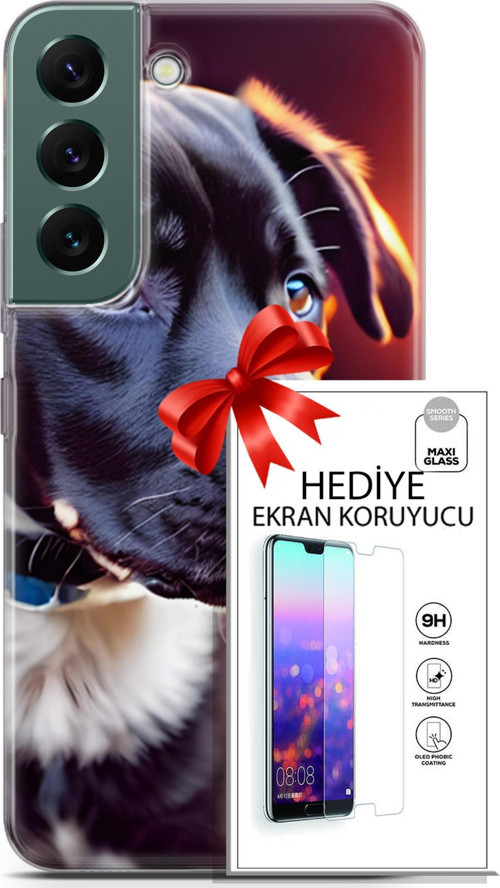 Samsung Galaxy S22 Kılıf Orijinal Seri Dogs 27 Rostov Lazer Kesim Silikon Ekran Koruyucu