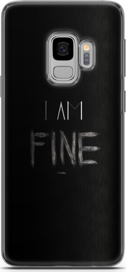 Samsung Galaxy S9 Kılıf Orijinal Seri Typo 04 I Am Fine Silikon Kılıf