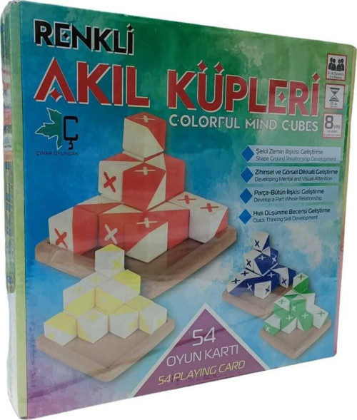 RENKLİ AKILLI KÜPLER KUTU OYUNU / ZEKA OYUNU / ZEKA KÜPLERİ / EĞİTİCİ OYUN