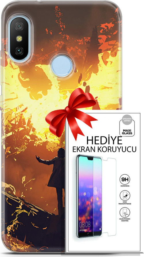Xiaomi Mi A2 Lite Kılıf Orijinal Seri Neo 13 Mor Panter Fortnite Case Kapak Ekran Koruyucu