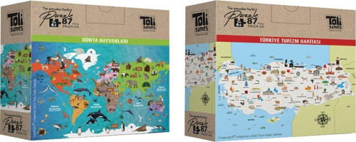 Tüm Parçaları Farklı Puzzle 2'Li Set - 87 Parça