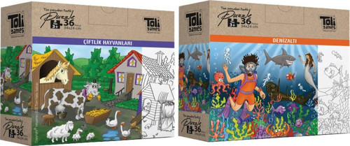 Tüm Parçaları Farklı Puzzle 2'Li Set - 36 Parça