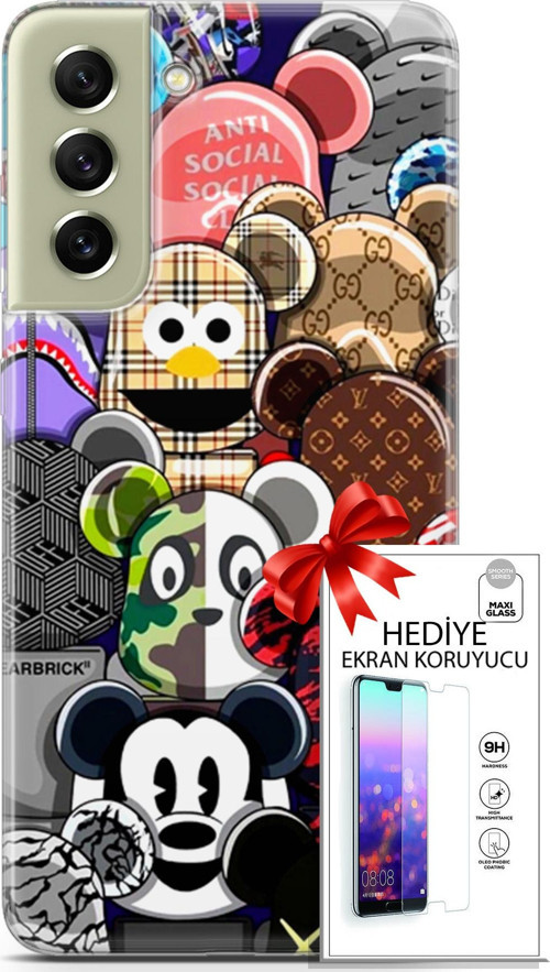 Samsung Galaxy S21 Fe Kılıf Orijinal Seri Bounce 14 Ana Lowe Cover Kılıf + Ön Ekran Koruyucu