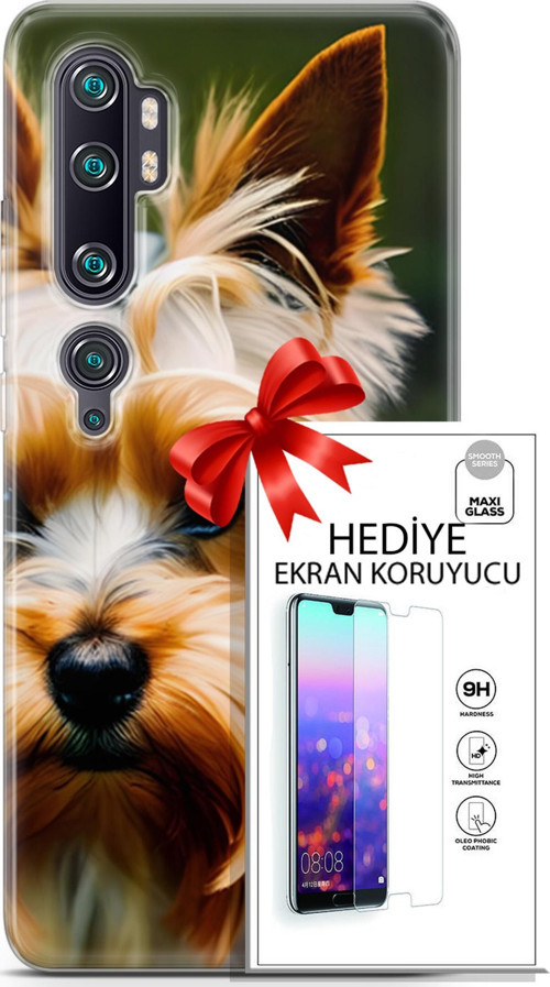 Xiaomi Mi Note 10 Pro Kılıf Orijinal Seri Dogs 13 Yorkshire Terriyer Case Kapak Ekran Koruyucu