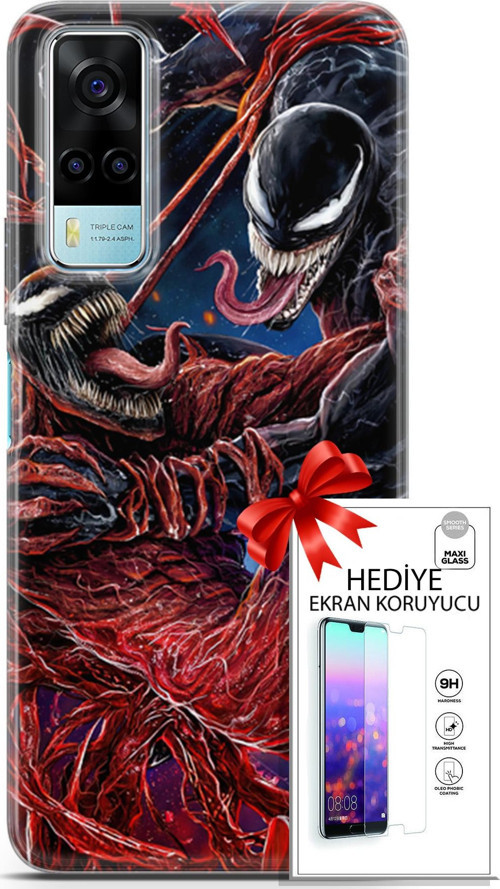Vivo Y53S 4G Kılıf Orijinal Seri Cardano 22 Monsters Kap + Ekran Koruyucu