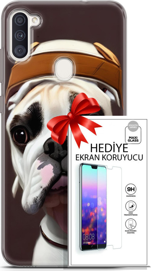 Samsung Galaxy M11 Kılıf Orijinal Seri Dogs 26 Mastiff Soft Kapak + Ekran Koruyucu