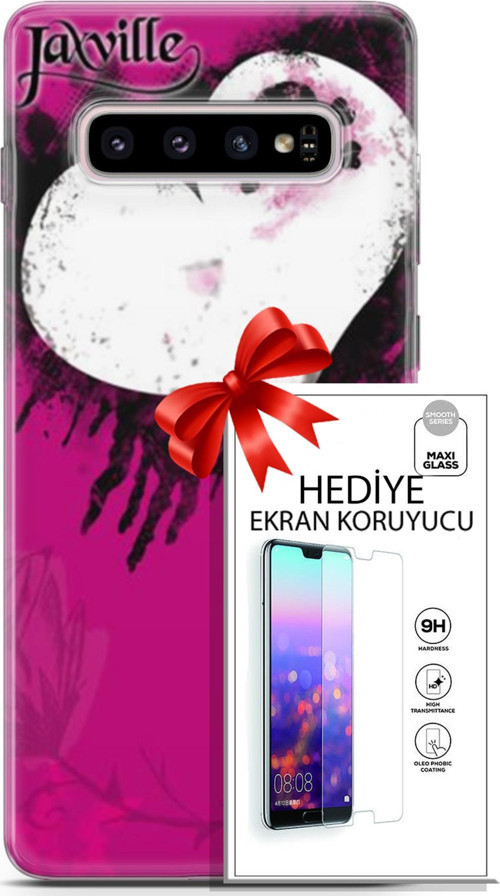 Samsung Galaxy S10 Plus Kılıf Orijinal Seri Punky 27 Jaxville Lazer Kesim Silikon Ekran Koruyucu