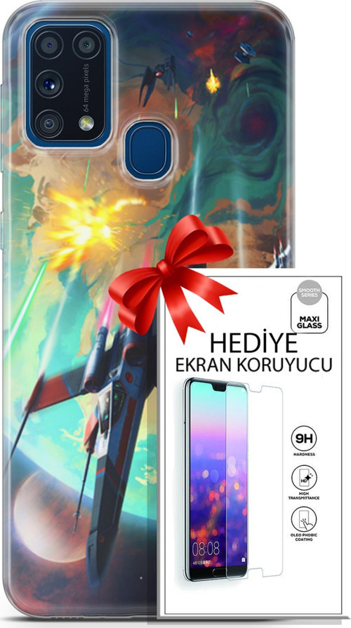 Samsung Galaxy M31 Kılıf Orijinal Seri Neo 17 Harley & Punchline Yumuşak Kılıf + Ekran Koruyucu