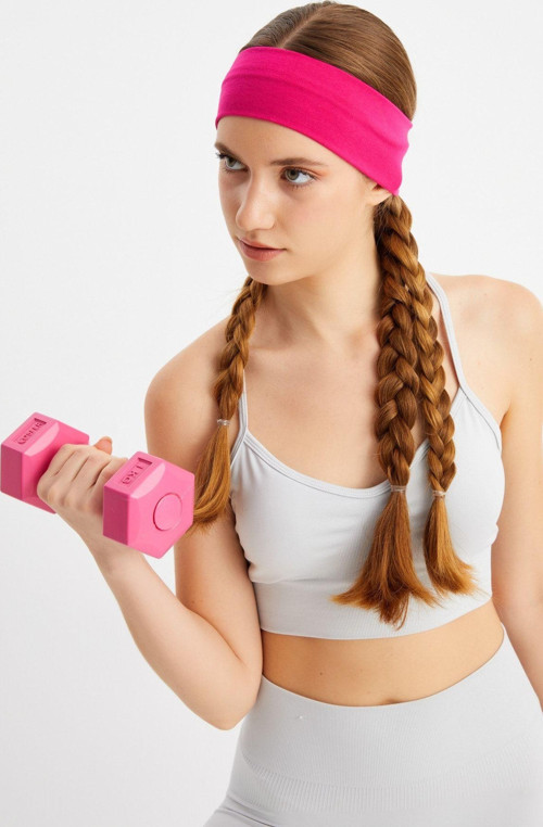 Kadın Açık Lacivert Pamuklu Penye, Kaymaz, Terletmez, Ultra Hafif, Spor Saç Bandı Bandana