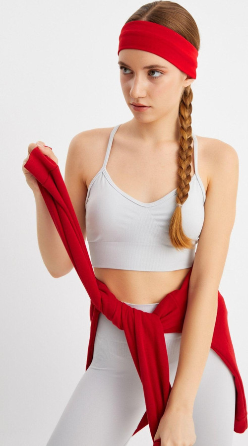 Kadın Açık Lacivert Pamuklu Penye, Kaymaz, Terletmez, Ultra Hafif, Spor Saç Bandı Bandana