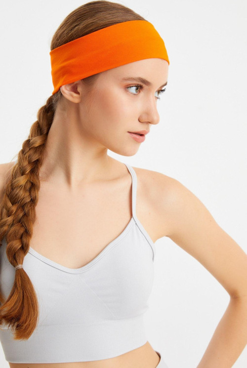 Kadın Açık Lacivert Pamuklu Penye, Kaymaz, Terletmez, Ultra Hafif, Spor Saç Bandı Bandana
