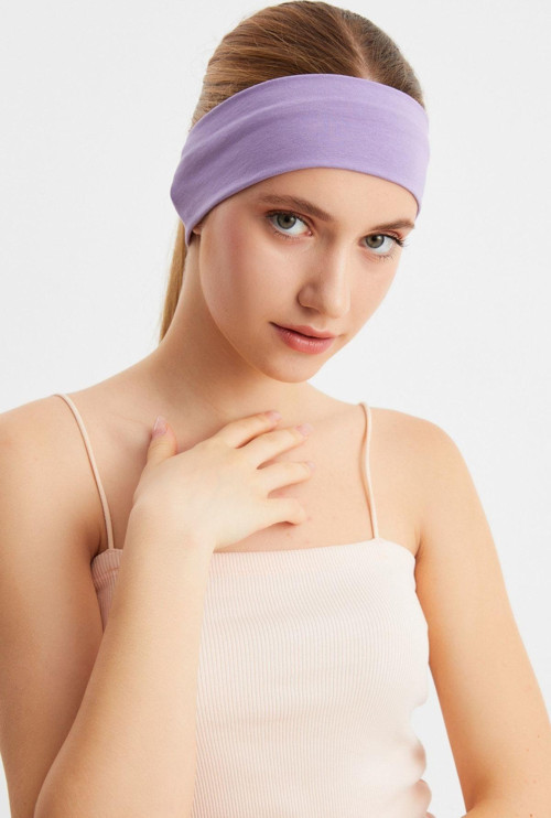 Kadın Açık Lacivert Pamuklu Penye, Kaymaz, Terletmez, Ultra Hafif, Spor Saç Bandı Bandana