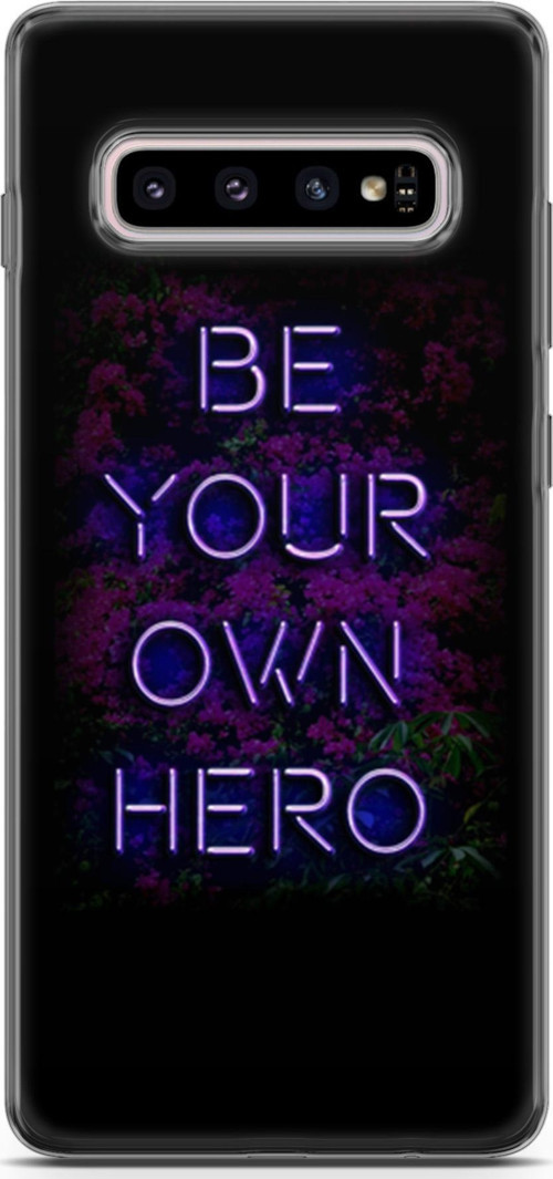 Samsung Galaxy S10 Plus Kılıf Orijinal Seri Typo 15 Be Your Own Hero Kalın Silikon