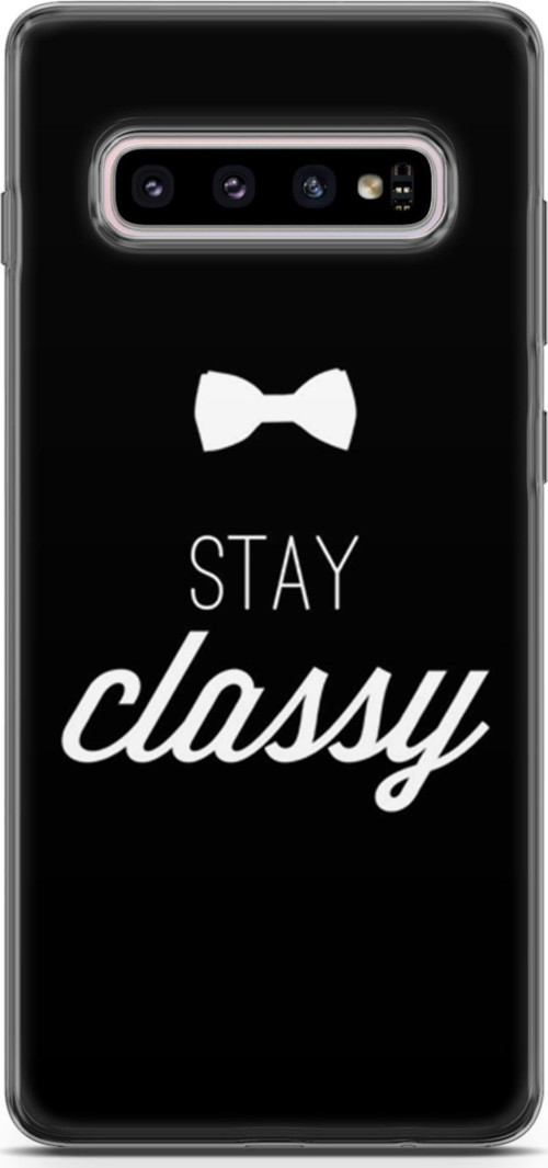 Samsung Galaxy S10 Plus Kılıf Orijinal Seri Typo 18 Stay Classy Parlak Kılıf
