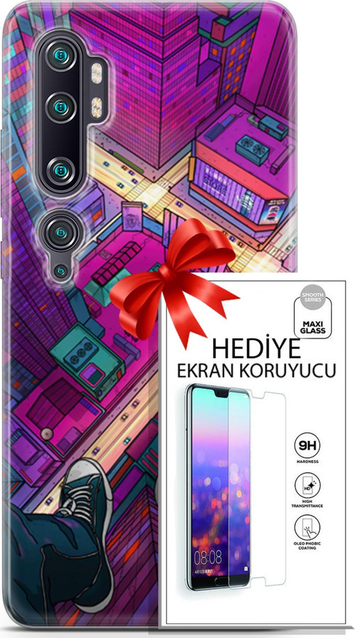 Xiaomi Mi Note 10 Pro Kılıf Orijinal Seri Fantasy 13 Converse Case Kapak Ekran Koruyucu