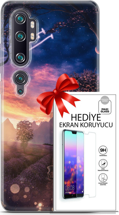 Xiaomi Mi Note 10 Pro Kılıf Orijinal Seri Fantasy 15 Keçi Kalın Silikon + Ekran Koruyucu