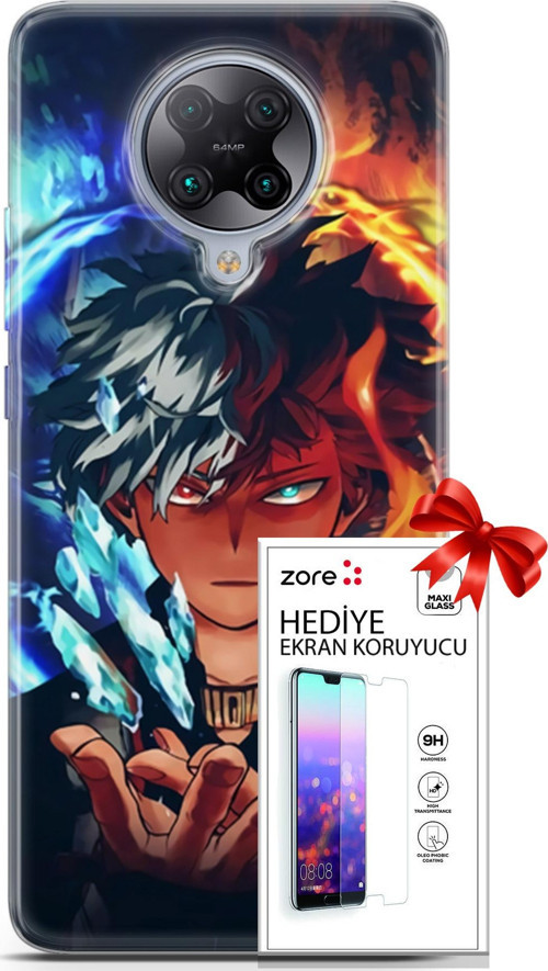 Xiaomi Poco F2 Pro Kılıf Orijinal Seri Supers 13 Todoraki Anime Case Kapak Ekran Koruyucu