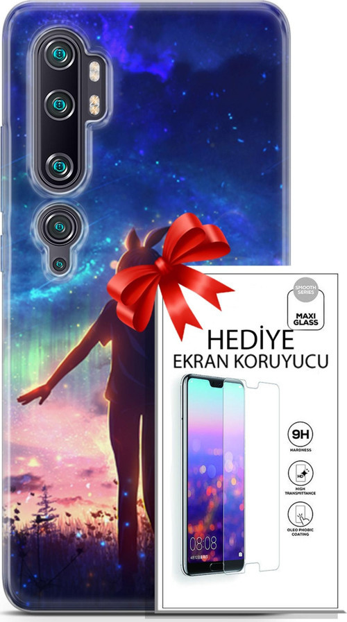 Xiaomi Mi Note 10 Pro Kılıf Orijinal Seri Fantasy 26 Tavşan Kulaklı Soft Kapak + Ekran Koruyucu