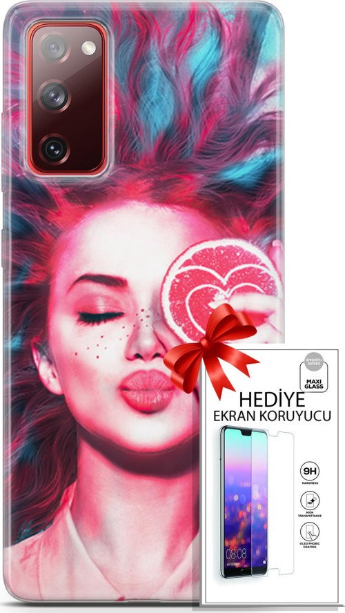 Samsung Galaxy S20 Fe Kılıf Orijinal Seri Algorand 08 Greyfurt Baskılı Kılıf + Ekran Koruyucu