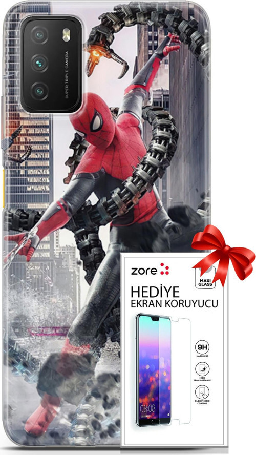 Xiaomi Poco M3 Kılıf Orijinal Seri Supers 25 No Way Home Soyulmayan Kılıf + Ekran Koruyucu Full Koruma