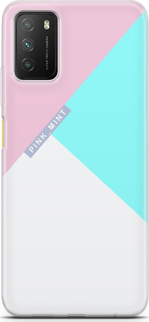 Xiaomi Poco M3 Kılıf Orijinal Seri Typo 08 Pink Mint Baskılı Kılıf