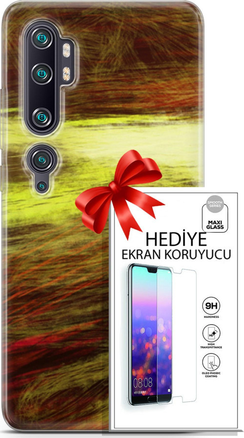 Xiaomi Mi Note 10 Pro Kılıf Orijinal Seri Nature 23 Sarı Turuncu Telefon Kabı Ve Ekran Koruyucu