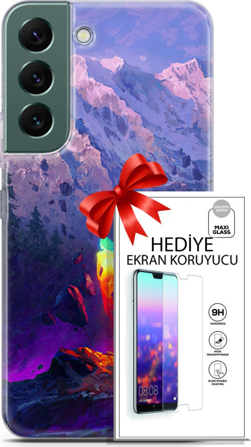 Samsung Galaxy S22 Kılıf Orijinal Seri Neo 24 Örümcek Adam Darbe Emici Kılıf + Ekran Koruyucu
