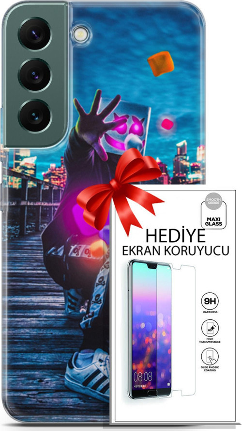 Samsung Galaxy S22 Kılıf Orijinal Seri Neo 28 Örümcek Kız İz Bırakmayan Kılıf + Ön Ekran Koruyucu