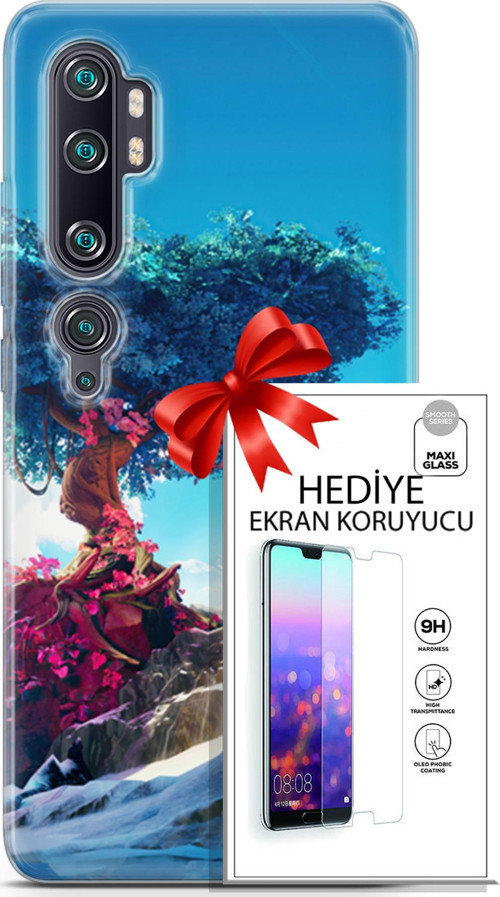 Xiaomi Mi Note 10 Pro Kılıf Orijinal Seri Neo 04 Spiderman Silikon Kılıf + Ekran Koruyucu Full Koruma