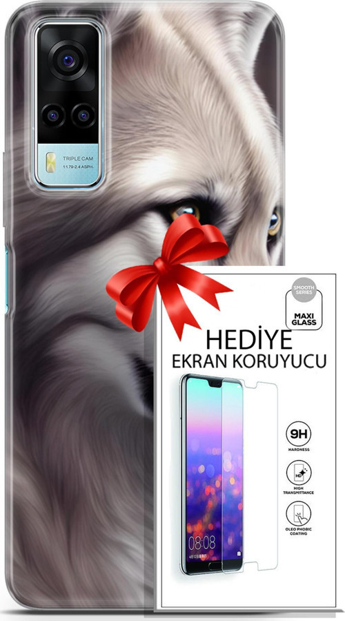 Vivo Y53S 4G Kılıf Orijinal Seri Dogs 01 Yakışıklı Kurt Telefon Kılıfı + Ekran Koruyucu
