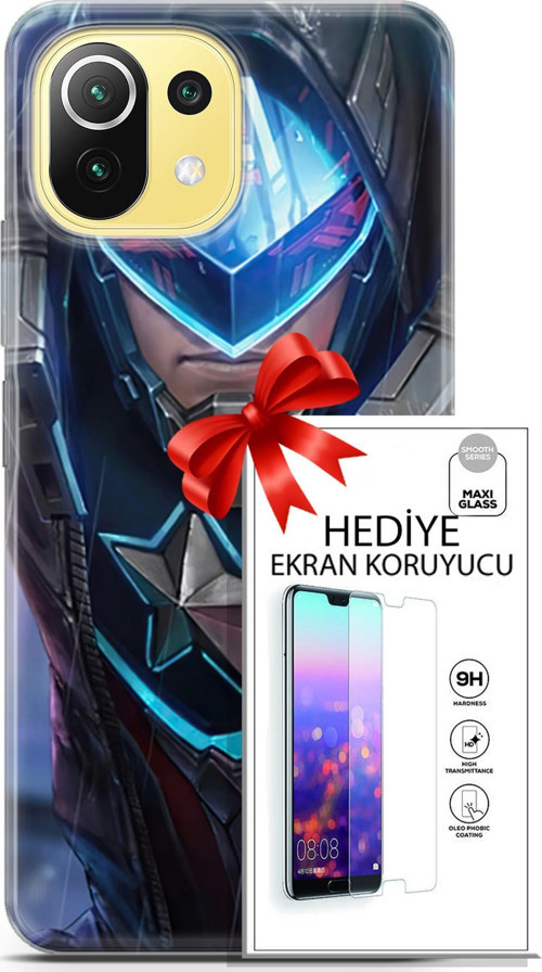 Xiaomi 11 Lite 5G Kılıf Orijinal Seri Dc 22 Kaptan Amerika Kap + Ekran Koruyucu