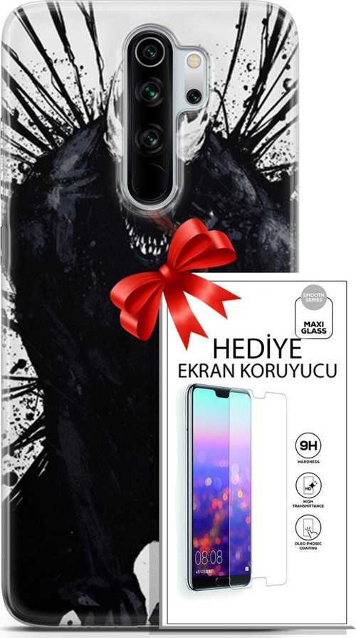 Xiaomi Redmi Note 8 Pro Kılıf Orijinal Seri Cardano 20 Canavar Renkli Kılıf Ekran Koruyucu