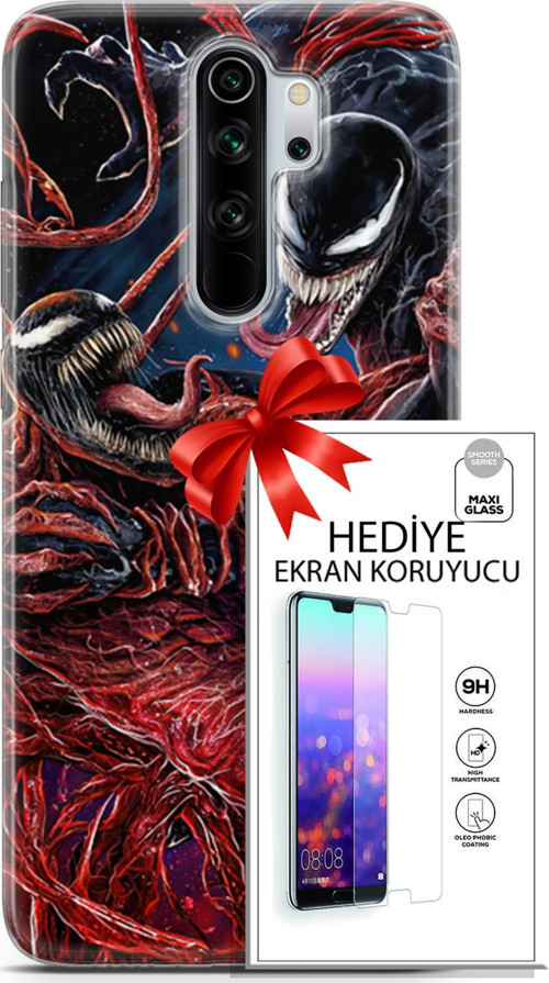 Xiaomi Redmi Note 8 Pro Kılıf Orijinal Seri Cardano 22 Monsters Kap + Ekran Koruyucu