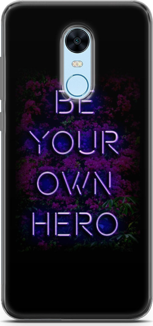 Xiaomi Redmi 5 Plus Kılıf Orijinal Seri Typo 15 Be Your Own Hero Kalın Silikon